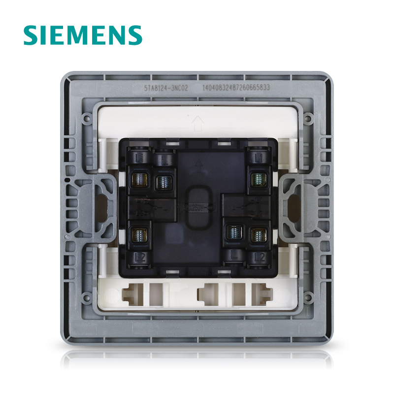 西门子(SIEMENS)开关插座 睿致钛银系列二开双控5TA81243NC02