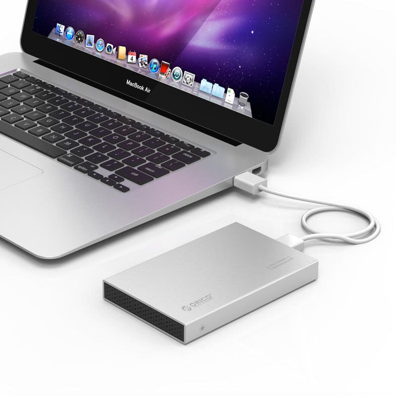 奥睿科(ORICO)笔记本移动硬盘盒子 USB3.0铝合金外置盒 2.5英寸SATA串口笔记本固态ssd硬盘外壳 银图片