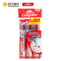 高露洁(Colgate)健齿牙膏牙刷套装送小狮子镜(360牙釉质140g*3+超洁纤柔*3)