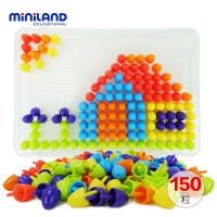 miniland 儿童益智玩具 创意拼插3D立体蘑菇钉拼图 45317中号钉钉拼图