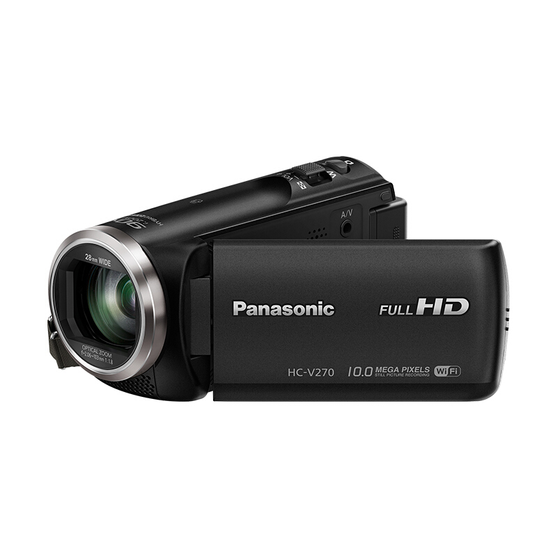 松下(Panasonic) Lumix HC-V270 高清数码摄像机 黑色 (90倍智能变焦 5轴光学防抖)