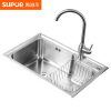 苏泊尔水槽单槽 加厚厨房一体成型304不锈钢洗菜盆洗碗池水盆套餐916845-01-LS