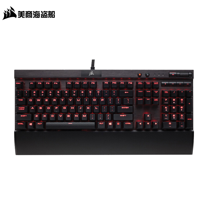 美商海盗船(USCorsair)Gaming系列K70LUX红色背光樱桃MX轴专业绝地求生游戏机械键盘 黑色 红轴