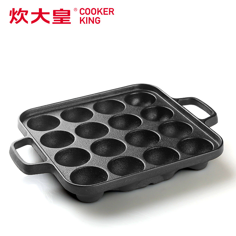 炊大皇(COOKER KING) 煎锅 J20ATQ13 铁器世家十三号(丸子烧 大)健康无涂层