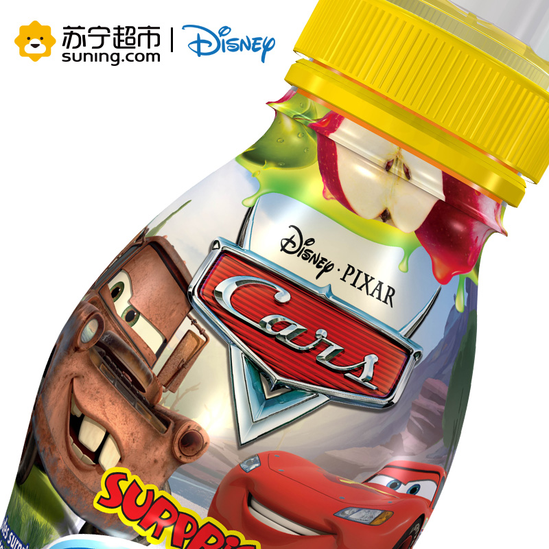 迪士尼(DISNEY)苹果味果汁饮料(赛车总动员款)300ml*6瓶 进口 儿童饮料