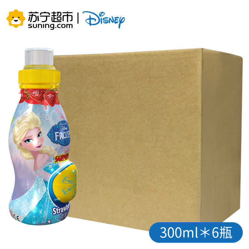 迪士尼(DISNEY)草莓味果汁饮料(冰雪奇缘款)300ml*6瓶 进口 儿童饮料