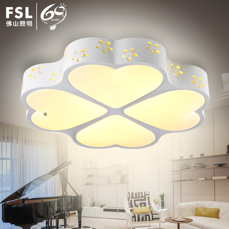 FSL佛山照明 led卧室灯亚克力简约现代 客厅吸顶灯具 时尚大气三段调色30W高清大图