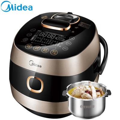 美的(Midea)PHT5083P 5L双胆不锈钢厚釜+精钢厚釜电压力锅 触控智能压力锅IH技术浓香高压锅电压力锅