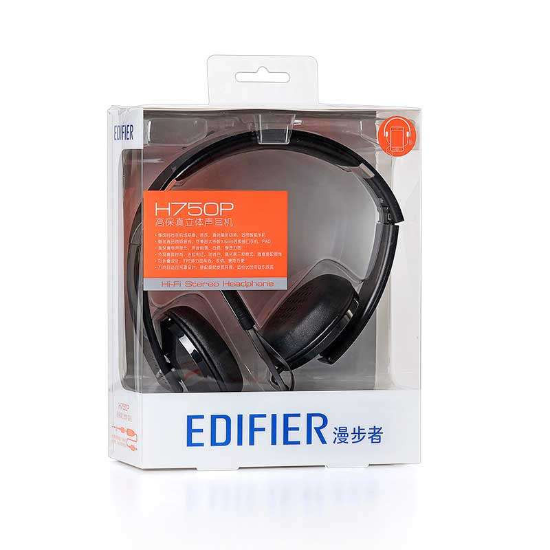 漫步者(EDIFIER) H750P耳机头戴式手机线控重低音折叠通用有线耳麦高光黑色高清大图