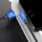 倍思苹果数据线iPhoneX/XR/XS/iPad 弯头尼龙连接线1米蓝色