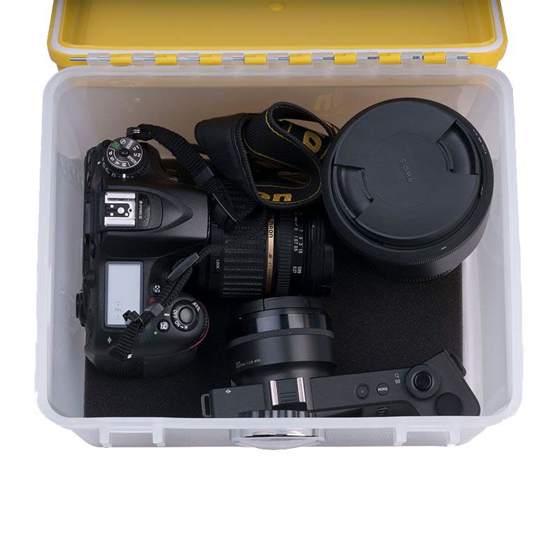 卡赛(KAssA)KS-204 单反相机防潮箱/镜头收纳箱/干燥箱 卡扣式简易锁防潮箱 带吸湿卡 黄色图片