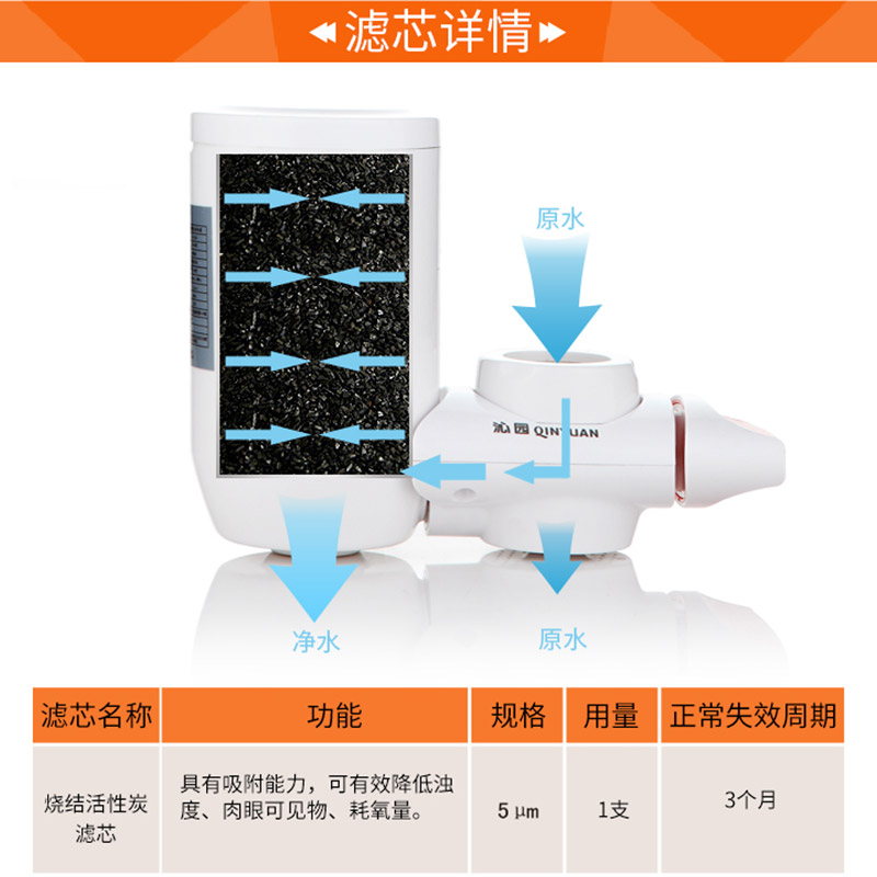 沁园(QINYUAN) QL-C-301龙头净水器 净水龙头 家用厨房水龙头过滤器