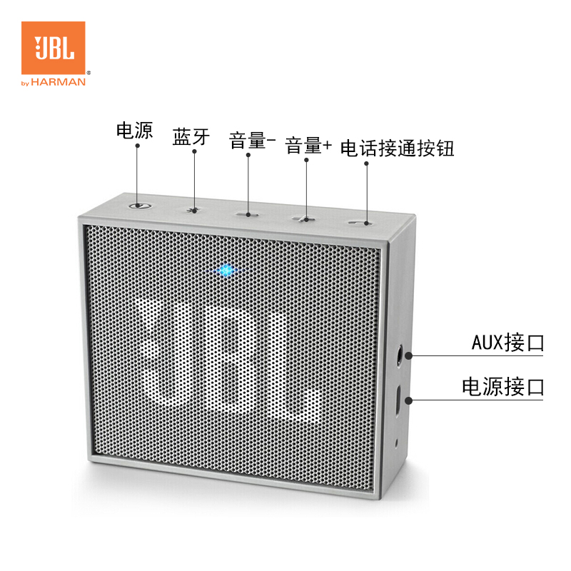 JBL GO 音乐金砖 蓝牙小音箱 音响 低音炮 便携迷你音响 音箱 格调灰