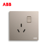 ABB开关插座 轩致无框一位中标带开关三孔插座16AAF228-PG