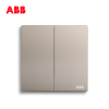 ABB开关插座 轩致无框 朝霞金二位双控开关 16AXAF126-PG