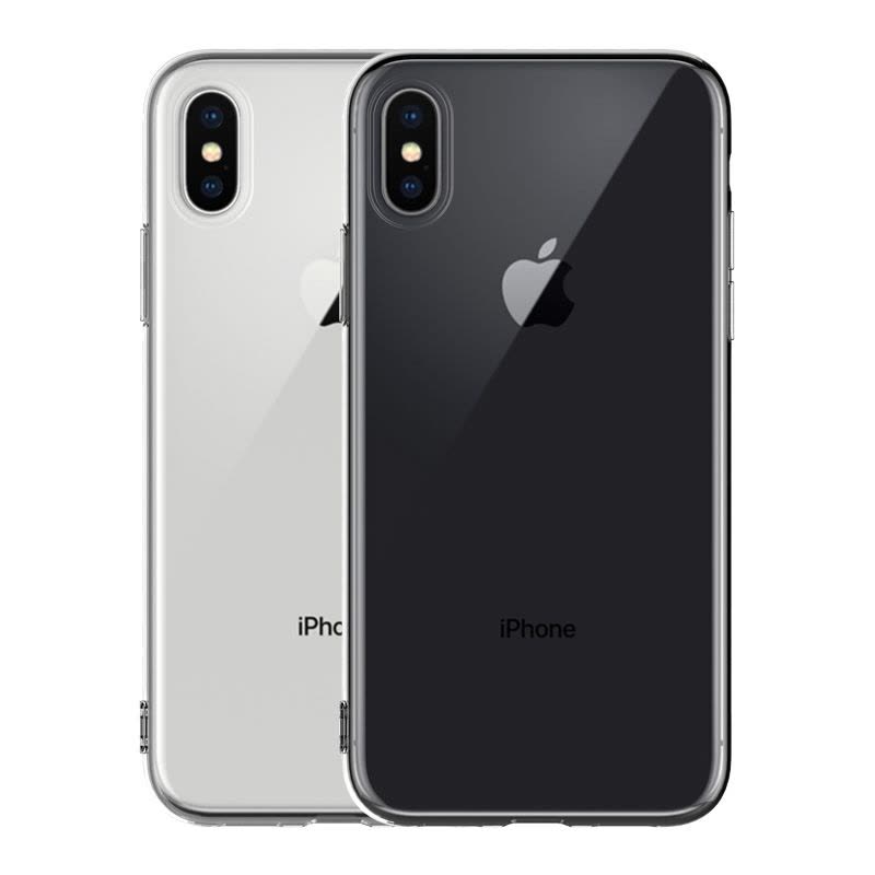 ESCASE 苹果iPhoneX/Xs手机壳 5.8英寸全包透明硅胶防摔TPU保护套软壳 本色透明图片