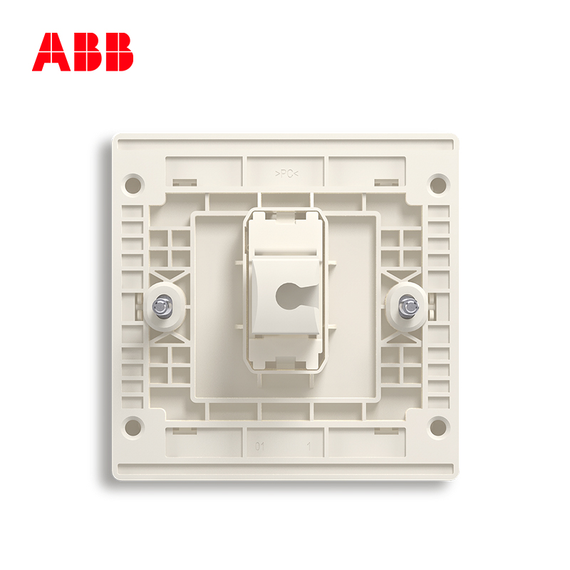 ABB开关插座 轩致无框香槟银一位超5类电脑插座RJ45AF331-CS