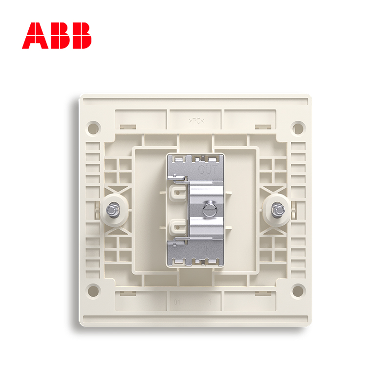 ABB开关插座 轩致无框香槟银一位带分 支电视插座AF304-CS