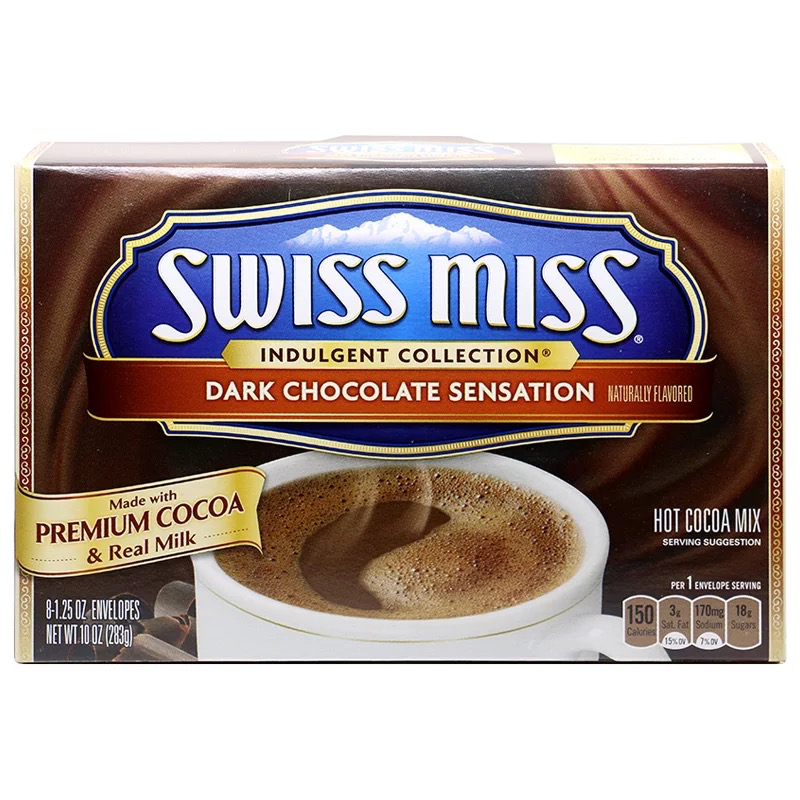 Swiss Miss 瑞士小姐 浓情牛奶巧克力冲饮粉(8*35g)283g 盒装 美国 进口冲调饮品 可可粉 巧克力