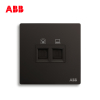 ABB开关插座 轩致无框二位电话RJ11/超5类电脑插座RJ45AF323-885