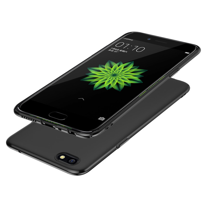 ESCASE OPPO A77手机壳 OPPO手机套 送可拆卸指环扣 全包烤漆肤感保护硬壳（有吊绳孔） 肤感黑