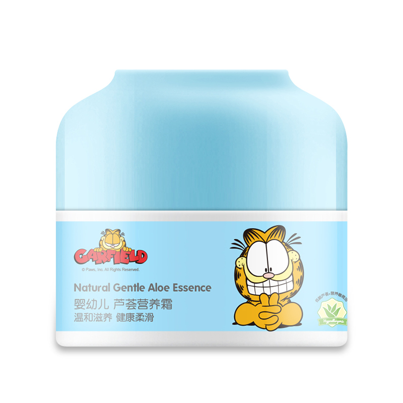 加菲猫(Garfield)婴幼儿芦荟营养霜30g 新生儿芦荟面霜润肤霜 多效保湿补水霜儿童身体润肤露 芦荟清爽型面霜