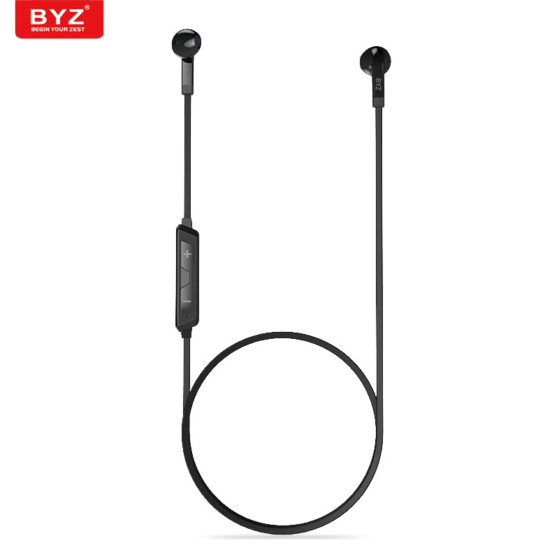 BYZ YS001 运动无线蓝牙入耳式耳机 防汗耳塞 苹果安卓 通用耳机 有线控 黑色
