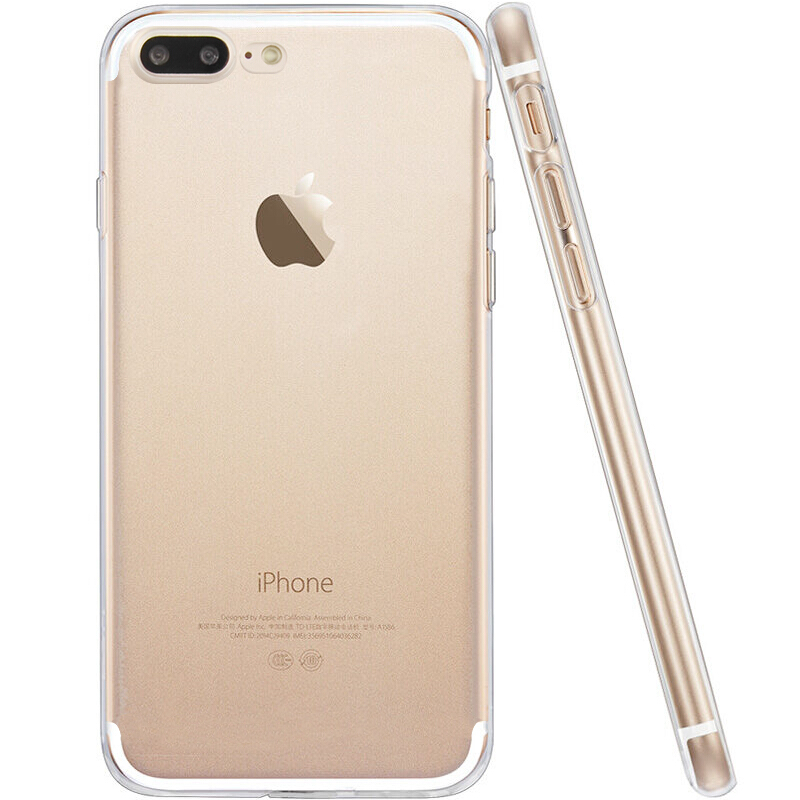 [壳膜套装]ESCASE 苹果8/苹果7手机壳iPhone8钢化膜苹果8透明软壳硅胶套透明钢化膜高清大图