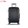 SWISSGEAR瑞士军刀拉杆箱 镜光面万向轮简约商务休闲条纹出差旅行行李衣物收纳箱 黑色 20英寸