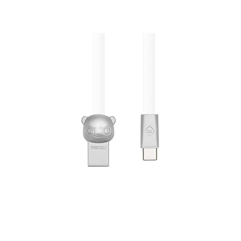 魅族(MEIZU) 熊猫Type-C数据线 手机充电线 安卓电源线 1米 银色高清大图