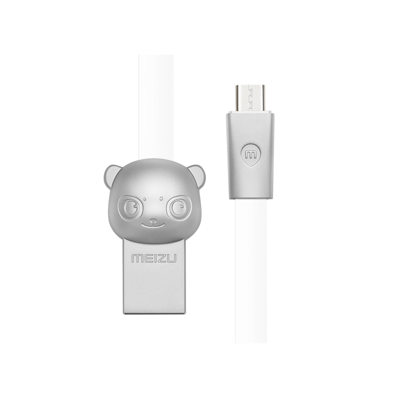 魅族(MEIZU) 熊猫Type-C数据线 手机充电线 安卓电源线 1米 银色