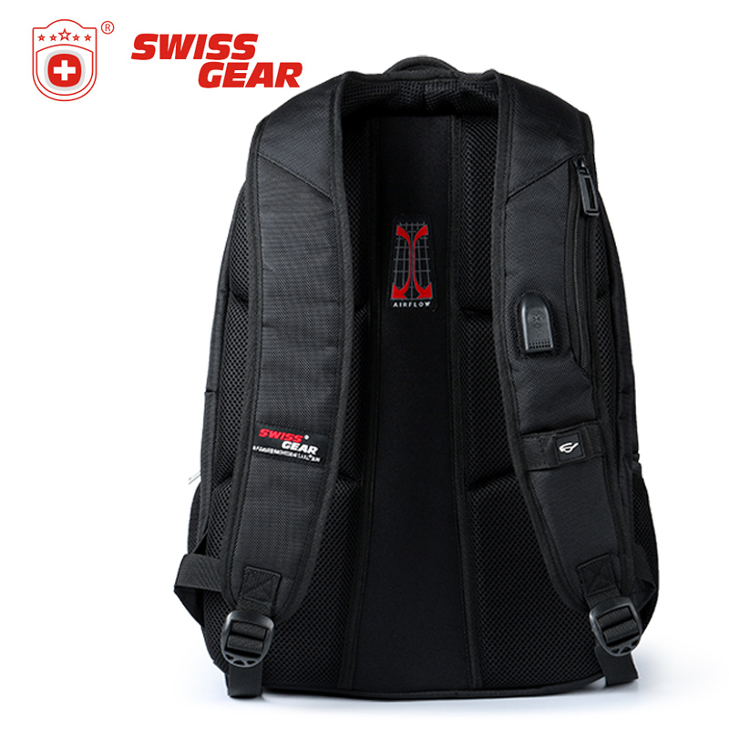 SWISSGEAR瑞士军刀双肩包 双肩电脑包15.6寸男多功能防泼水商务旅行背包 外置USB充电口SA-9617高清大图