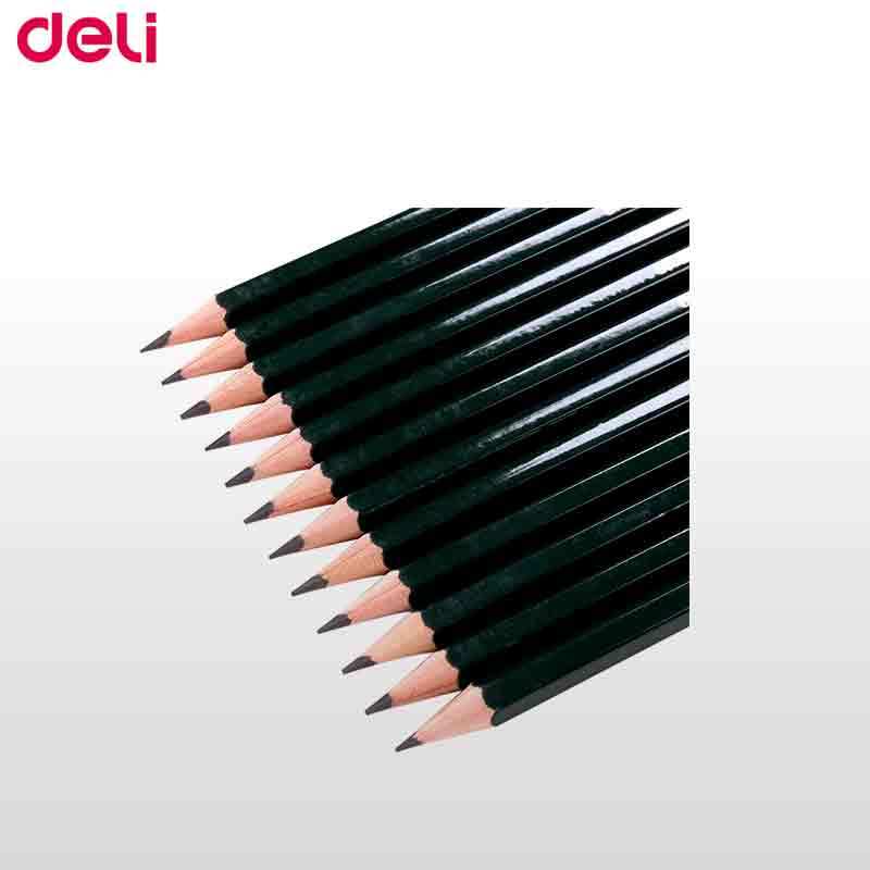 得力(deli)7084 安全考试专用填涂答题卡2B木质铅笔学生铅笔0.5-0.7mm 12支/盒