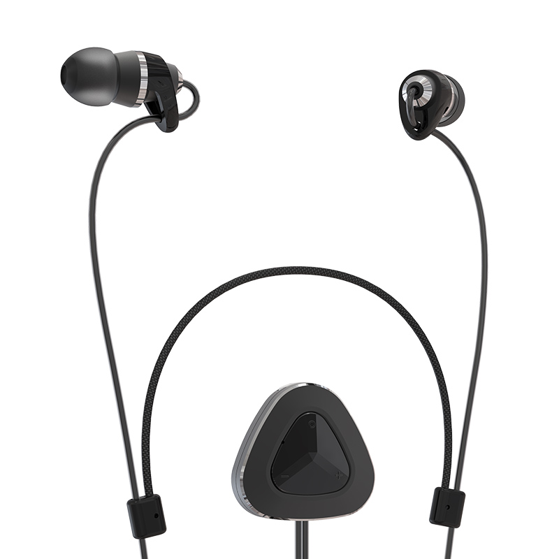BYZ YS032潮派 无线运动蓝牙4.0耳机 可通话线控 项链吊坠蓝牙 通用型入耳式 黑色 传输范围10米高清大图