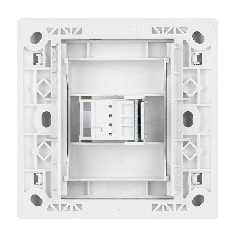 飞雕(FEIDIAO)高端开关插座面板 一位四芯墙壁电话插座 电话线插座 86型出色金
