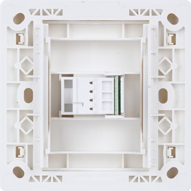 飞雕(FEIDIAO)开关插座面板 一位四芯墙壁电话插座 电话线插座 86型A3嘉润白