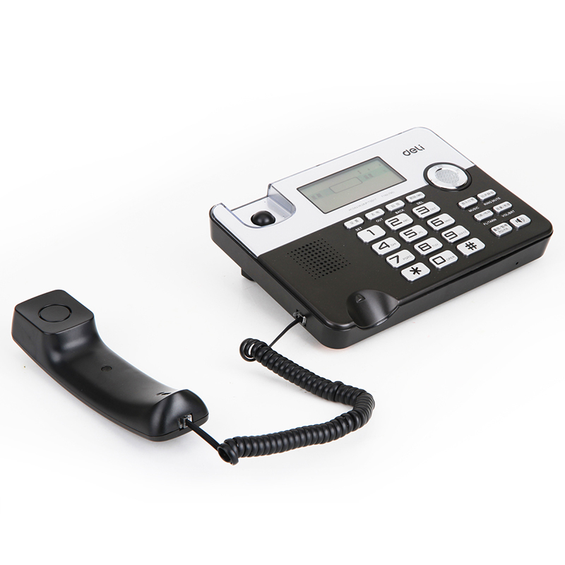 得力(deli)795电话机 黑色 座机 固定电话 经典款横式来电显示电话机 通话清晰 办公家用电话机 时尚简约