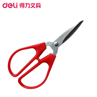 得力(deli)6035不锈钢剪刀145mm3把 红色 办公手工剪刀 裁纸剪刀 生活剪刀 得力剪刀 裁剪用品