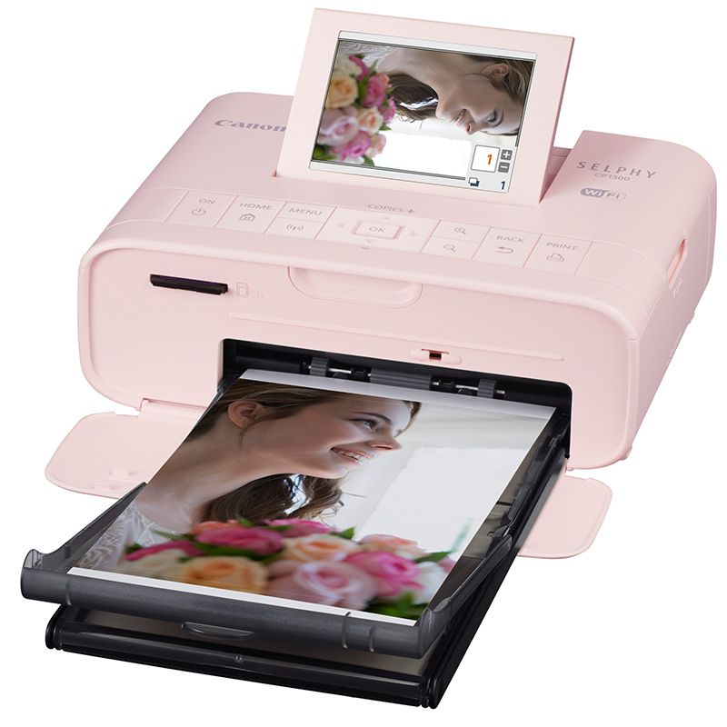 佳能(Canon)SELPHY CP1300 手机照片打印机(粉色)迷你 家用 便携 手机wifi打印高清大图