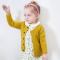 婴姿坊女童纯色圆领单排扣韩版针织外套简约羊衫 2色可选 80-120cm 1-6岁宝宝