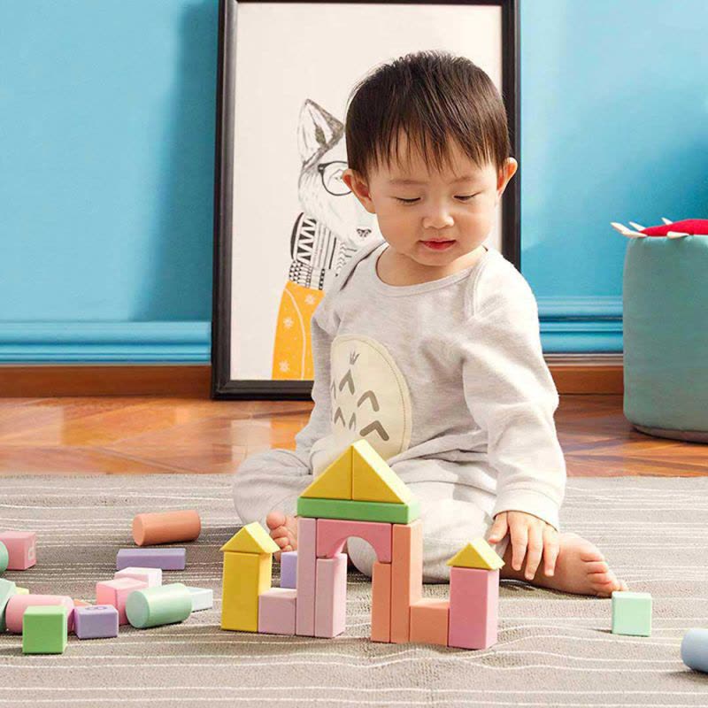 贝瓦 80粒益智1-3岁宝宝积木儿童早教木制智力拼插积木男童女童玩具图片