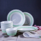 松发陶瓷18件套装雅风系列竹幽秘境(绿)餐具套装筷子勺子碗盘组合装