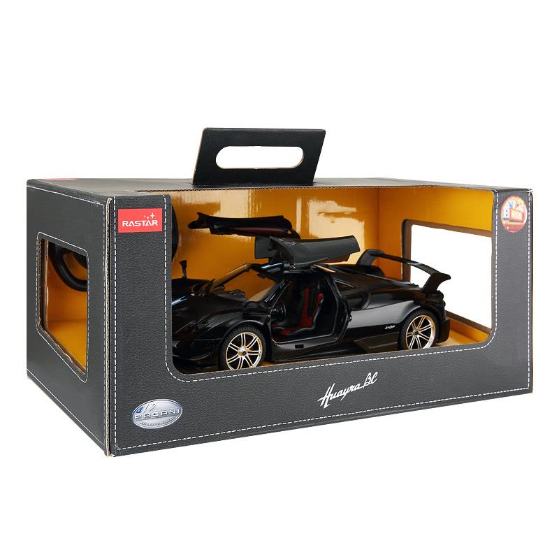 星辉(Rastar)帕加尼充电动遥控汽车1:14儿童玩具开门车模75460黑色图片