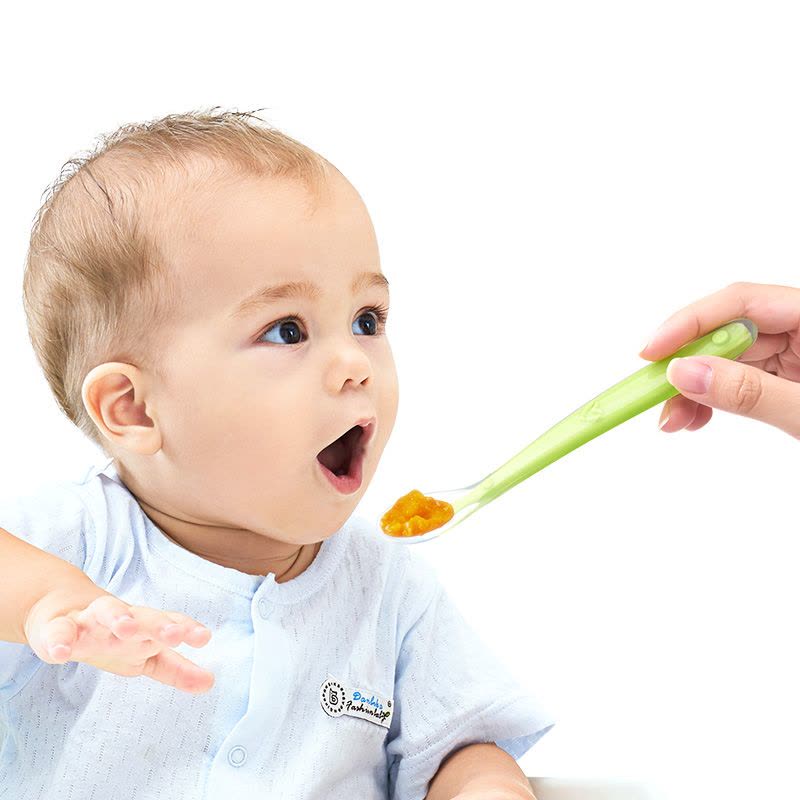 纽因贝 宝宝硅胶软勺 婴儿勺子2支装餐具婴儿喂水软勺儿童辅食碗勺图片