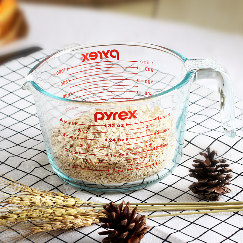 康宁(Pyrex)量杯500ML美国进口康宁耐热玻璃杯 带刻度量杯 多用测量杯