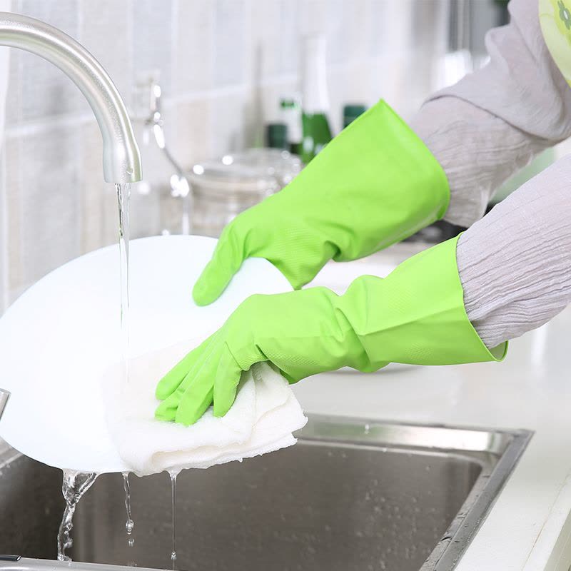 希艺欧厨房家用乳胶皮塑橡胶洗碗刷洗衣服家务手套防水清洁耐用图片