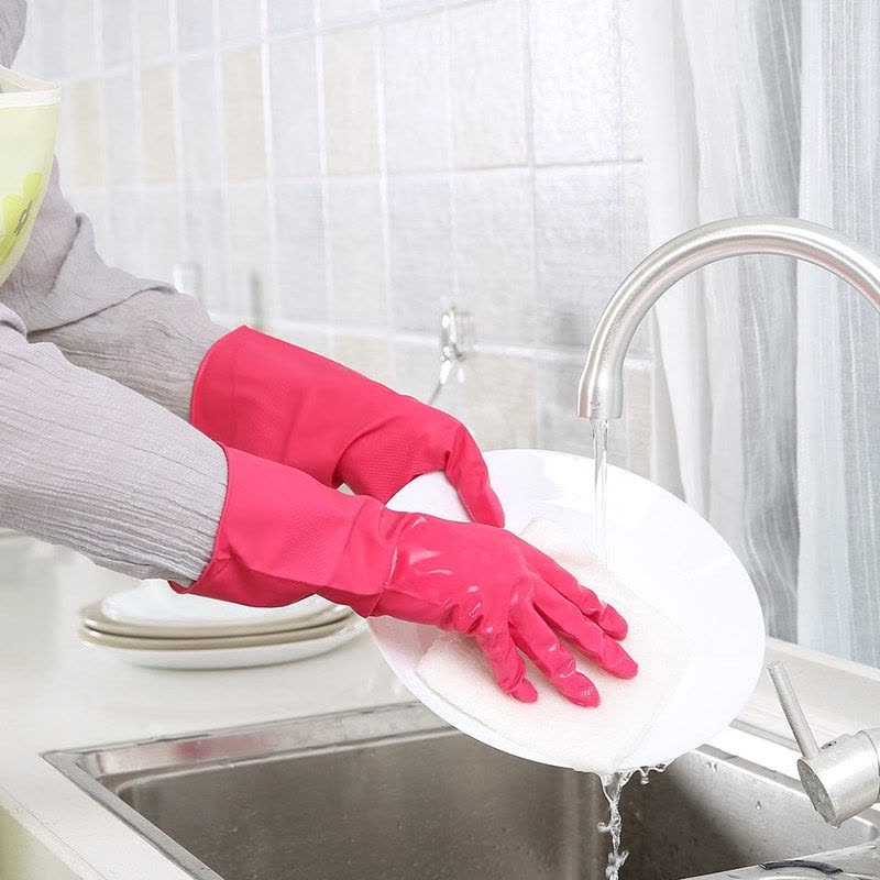 希艺欧厨房家用乳胶皮塑橡胶洗碗刷洗衣服家务手套防水清洁耐用图片