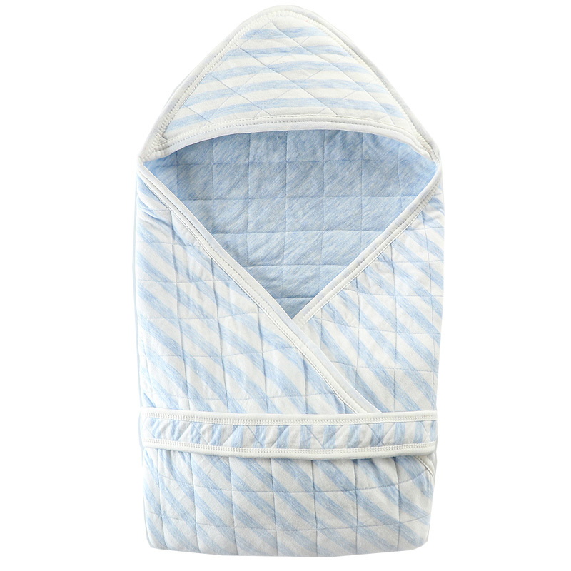 卡伴Curbblan婴儿纯棉抱被新生儿孕婴童床上用品纯棉丝绵加厚保暖襁褓包被90*90cm