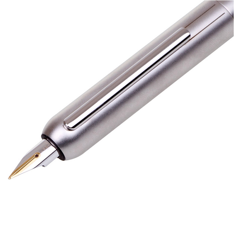 凌美（LAMY）焦点系列钯金属钢笔墨水笔银色汉漆14K金笔EF尖高清大图