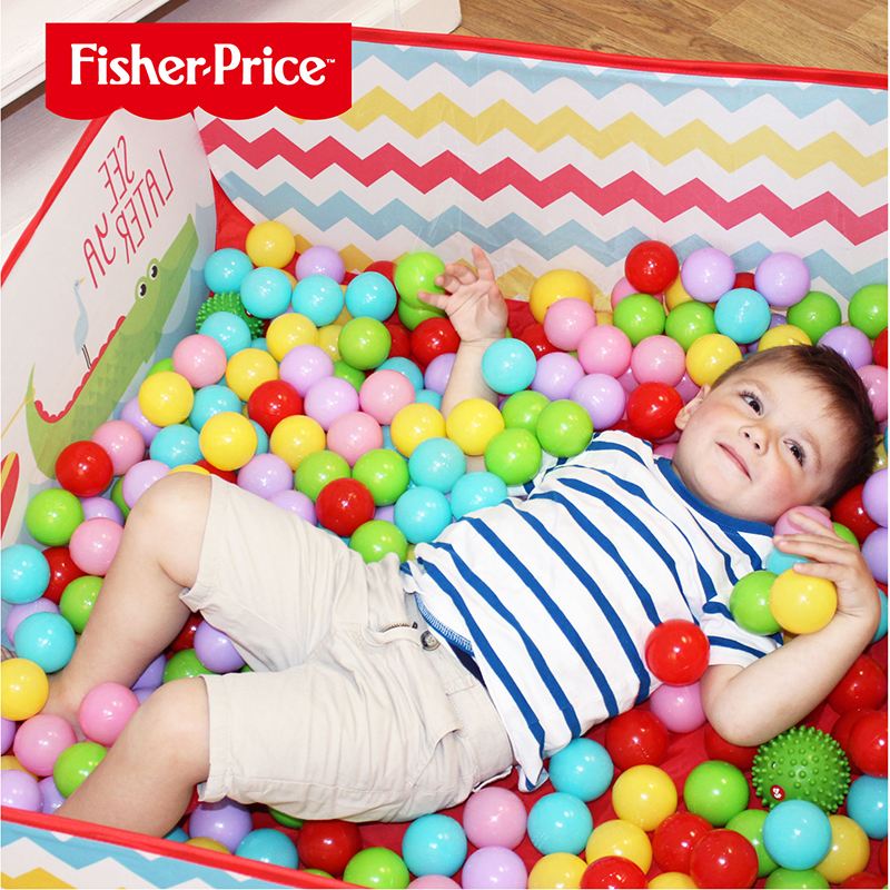 费雪Fisher-Price 宝宝球池套装(婴幼儿童海洋球游戏围栏 内含100个玩具球)绿色F0317-2高清大图